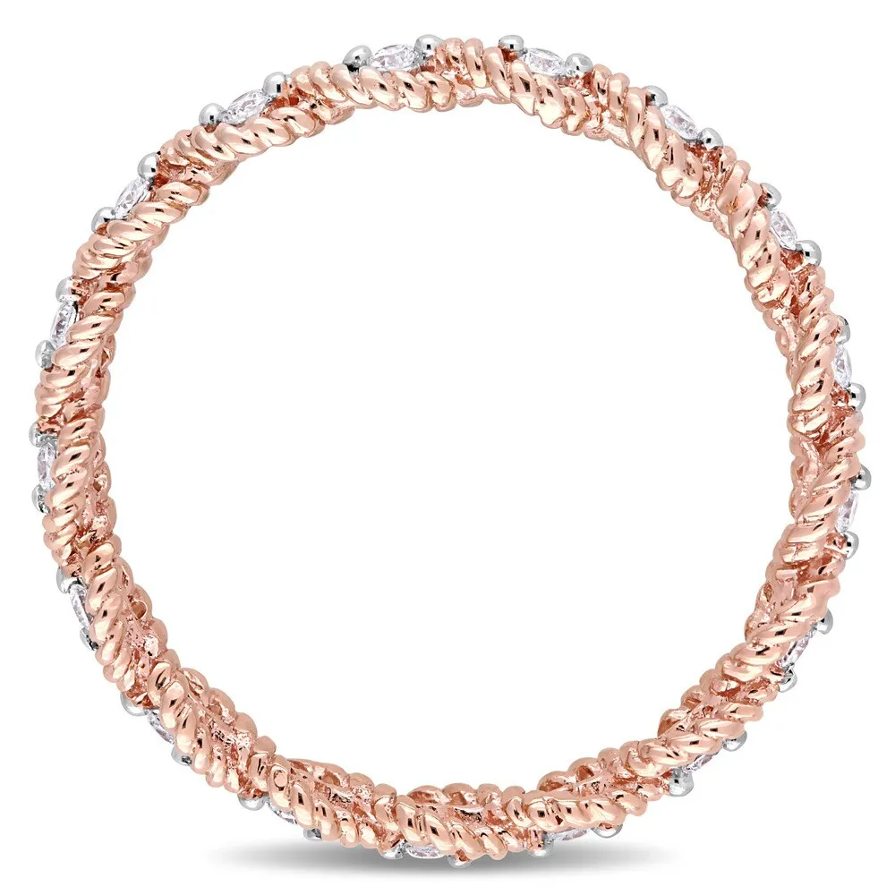 Miadora 10k Rose Gold 1/6ct TDW Diamond Woven Infinity Eternity Band - White sold by Zulily product image thumbnail 3