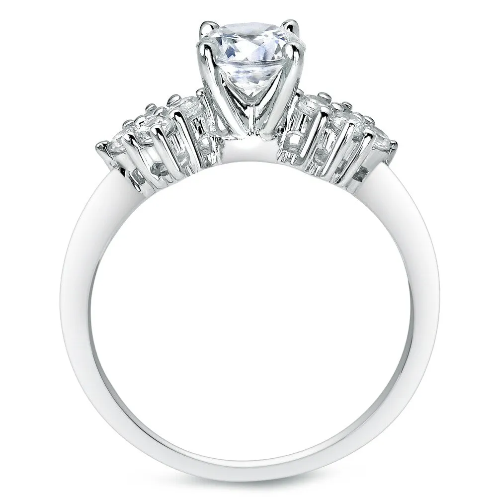 Auriya Platinum 1 carat TW Round Diamond Engagement Ring Set sold by Zulily product image thumbnail 3