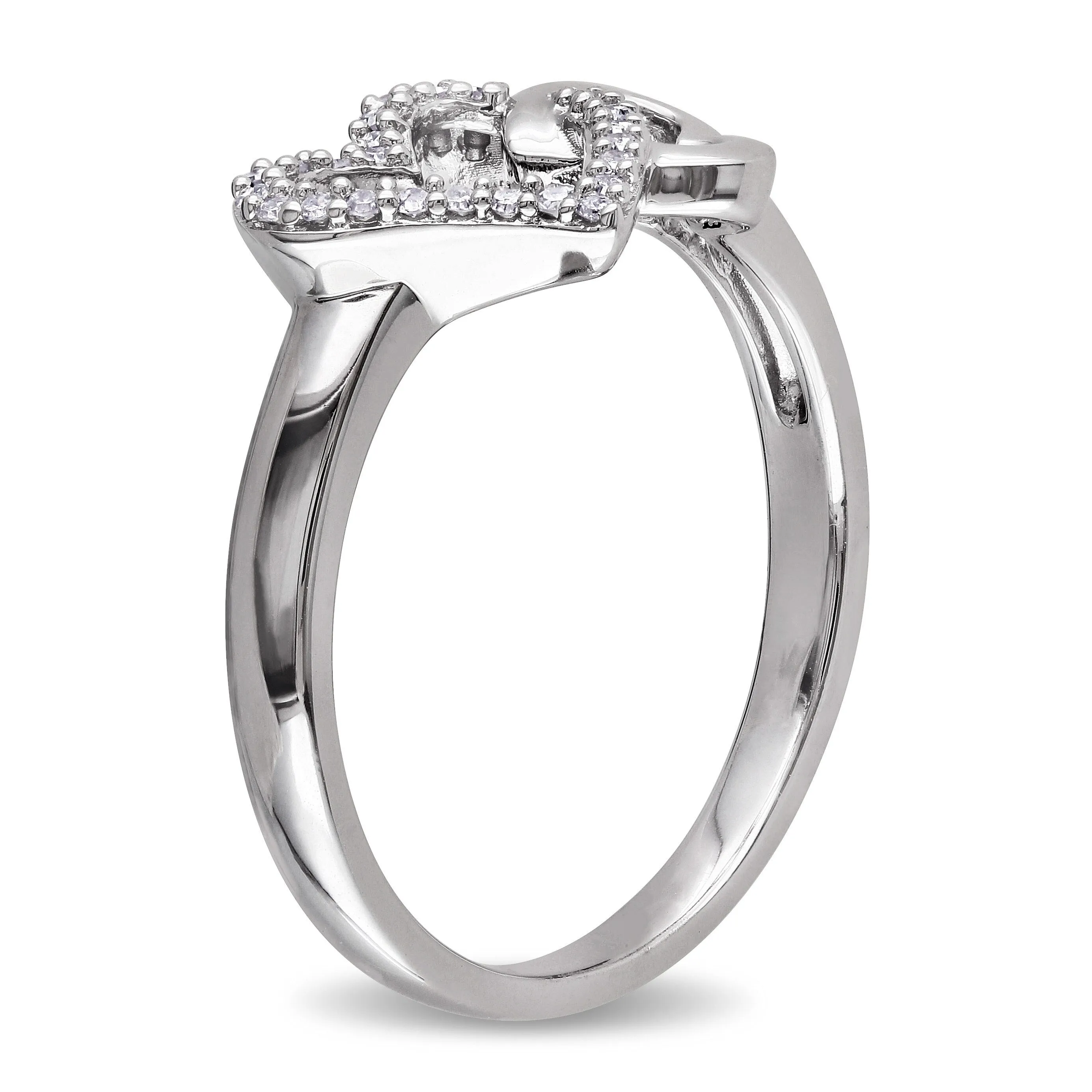 Miadora 1/10ct TW Diamond Double Heart Interlocked Ring in Sterling Silver sold by Zulily product image thumbnail 2