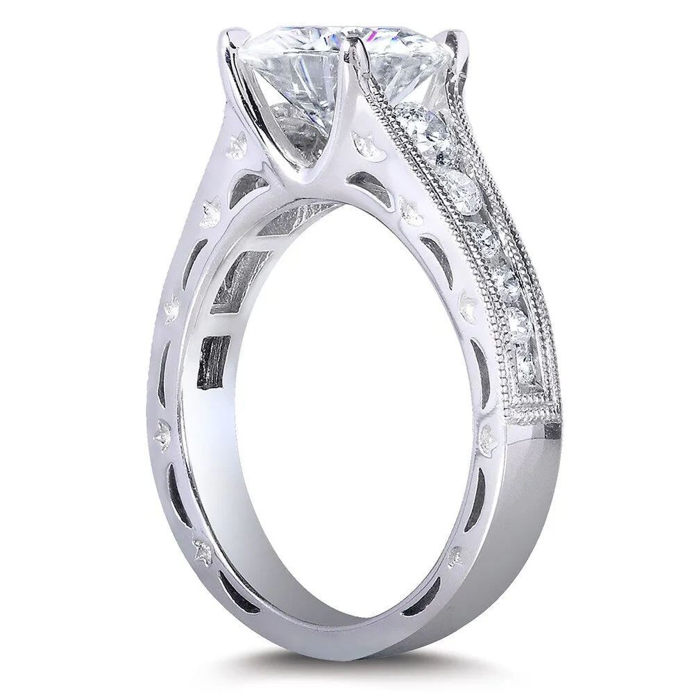 Annello by Kobelli 14k White Gold 2 4/5ct TGW Forever One DEF Moissanite and Diamond Channel Milgrain Vintage Bridal Set sold by Zulily product image thumbnail 5