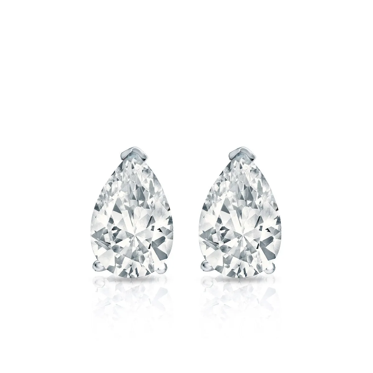 Auriya 18-karat Gold Lab Grown 0.62 carat TDW Pear Diamond Stud Earrings V-End Prong Push-back sold by Zulily product image thumbnail 2