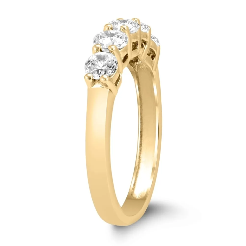 1 Carat TW Five Stone Diamond Wedding Band in 14K Yellow Gold sold by Zulily