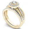 De Couer 14k Yellow Gold 3/4ct TDW Diamond Halo Bridal Set sold by Zulily
