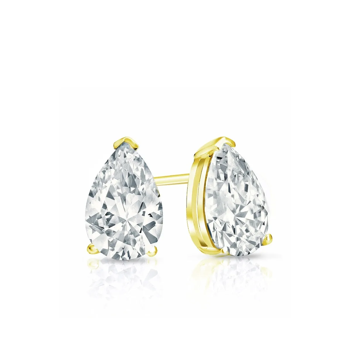 Auriya 18-karat Gold Lab Grown 0.62 carat TDW Pear Diamond Stud Earrings V-End Prong Push-back sold by Zulily product image thumbnail 3