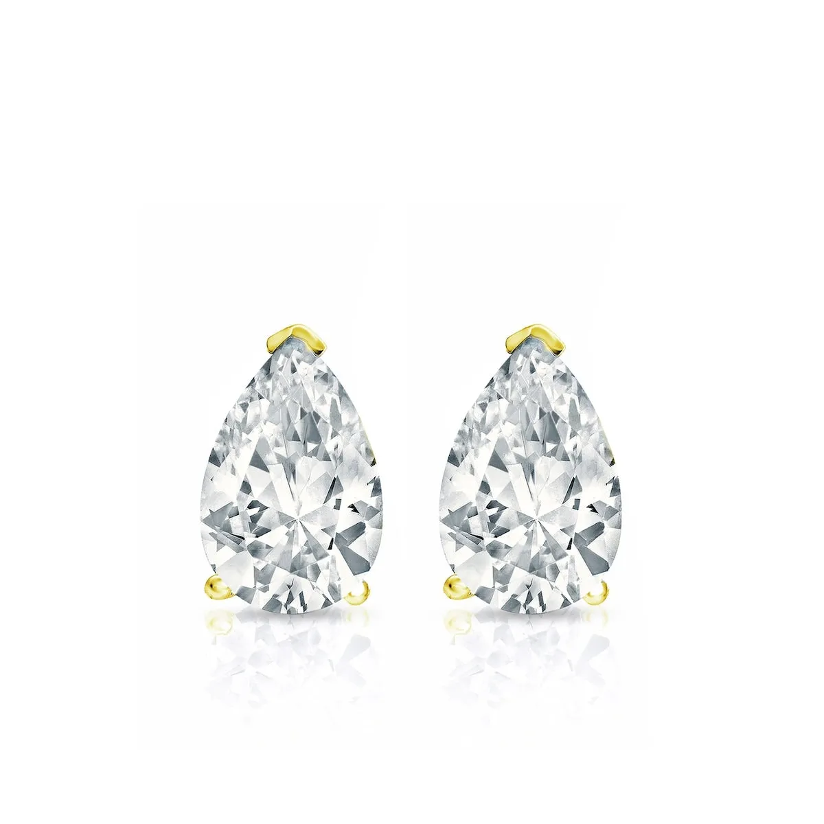 Auriya 18-karat Gold Lab Grown 0.62 carat TDW Pear Diamond Stud Earrings V-End Prong Push-back sold by Zulily product image thumbnail 4