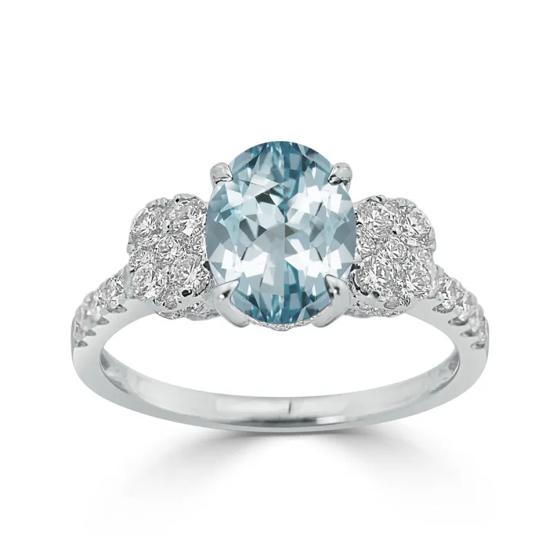 Auriya 1 1/2ct Oval-cut Aquamarine and Diamond Ring 3/4ctw 18K Gold sold by Zulily