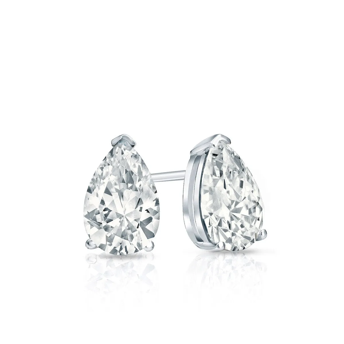 Auriya 18-karat Gold Lab Grown 0.62 carat TDW Pear Diamond Stud Earrings V-End Prong Push-back sold by Zulily