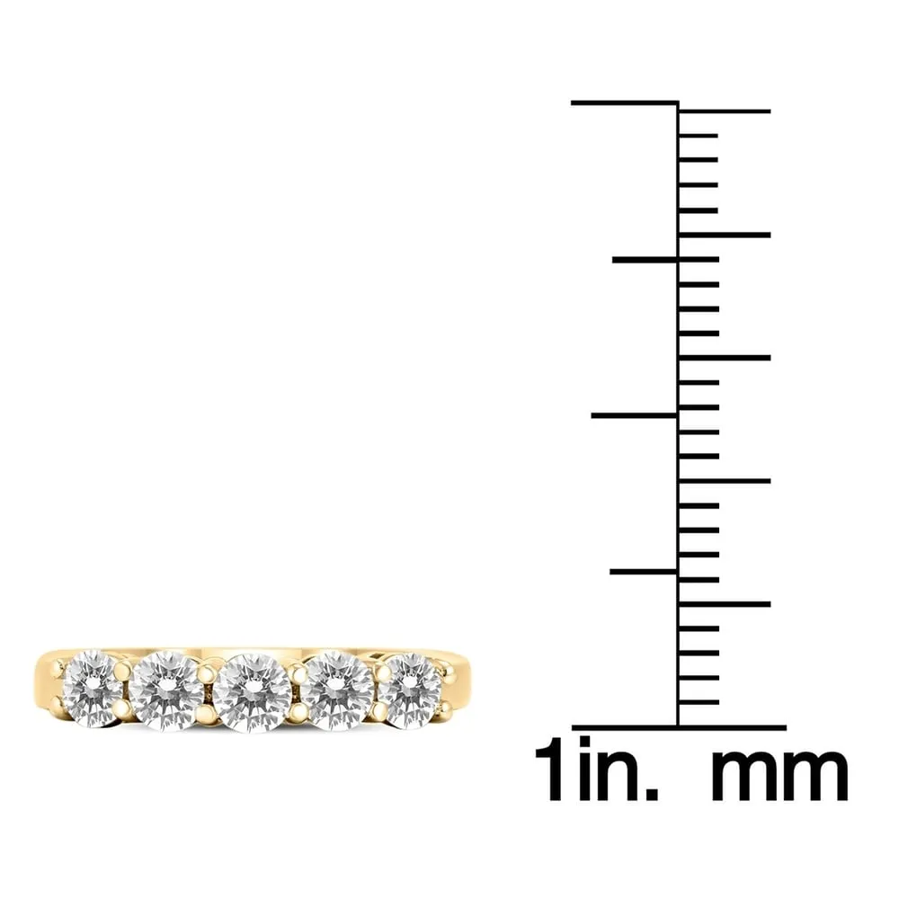 1 Carat TW Five Stone Diamond Wedding Band in 14K Yellow Gold sold by Zulily product image thumbnail 2