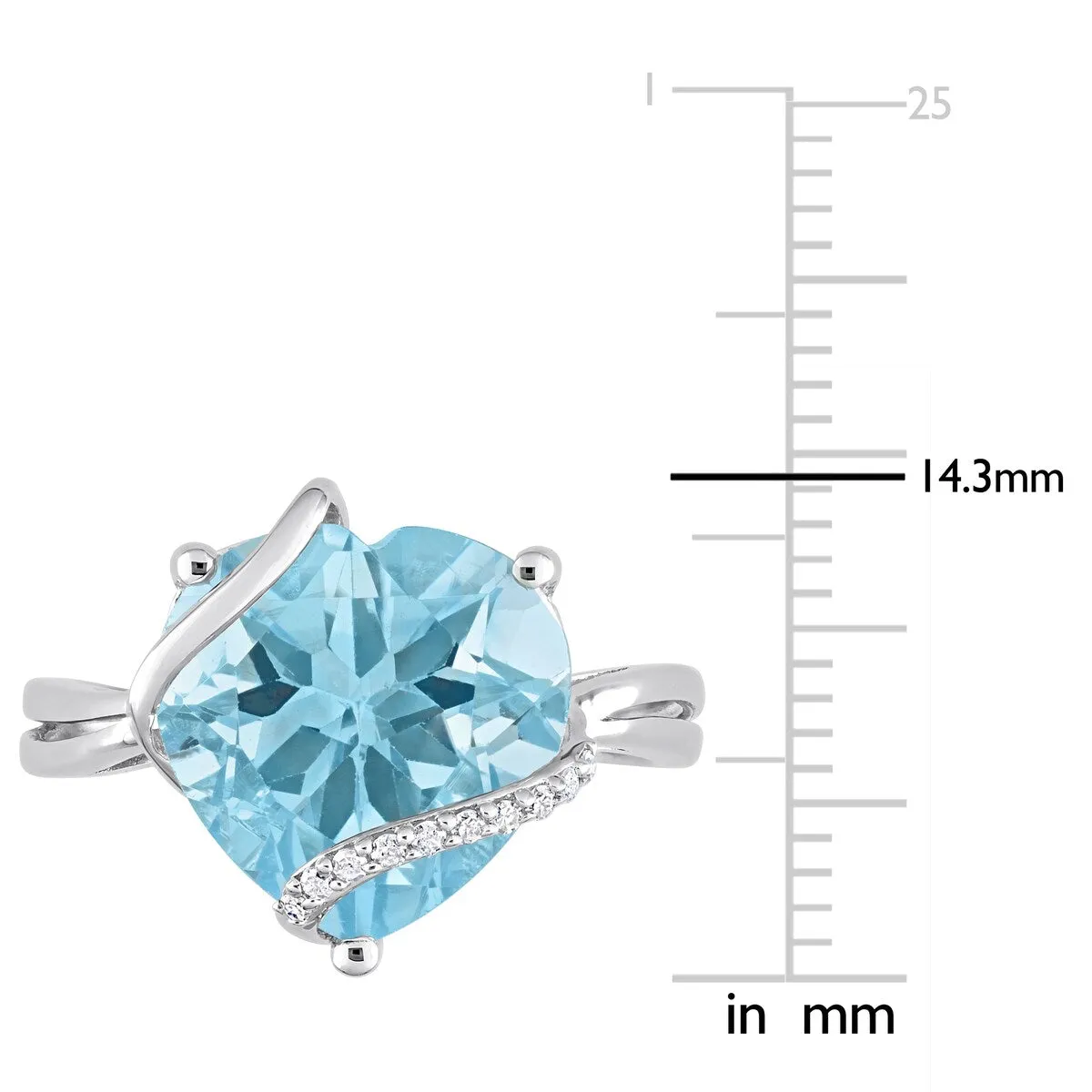 Miadora Heart-cut Sky Blue Topaz & Diamond Accent Swirl Cocktail Ring in Sterling Silver sold by Zulily product image thumbnail 4