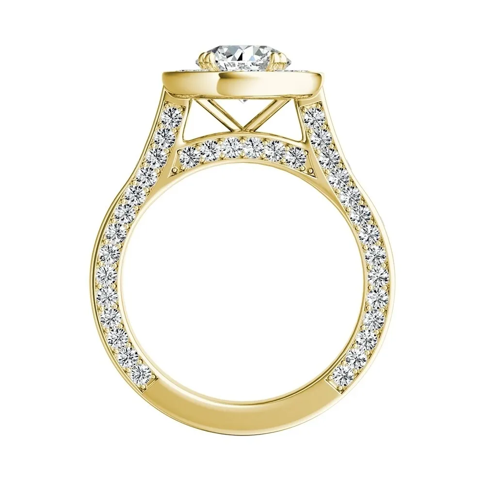 Auriya Round 1/2ct Moissanite and 1 1/4ctw Diamond Halo Engagement Ring 14K Gold sold by Zulily product image thumbnail 5