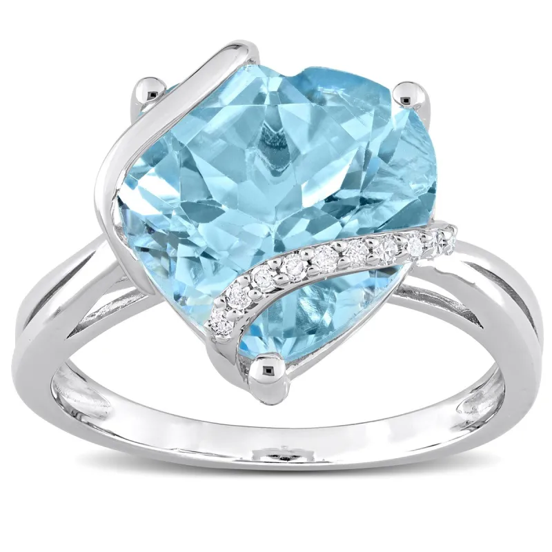 Miadora Heart-cut Sky Blue Topaz & Diamond Accent Swirl Cocktail Ring in Sterling Silver sold by Zulily