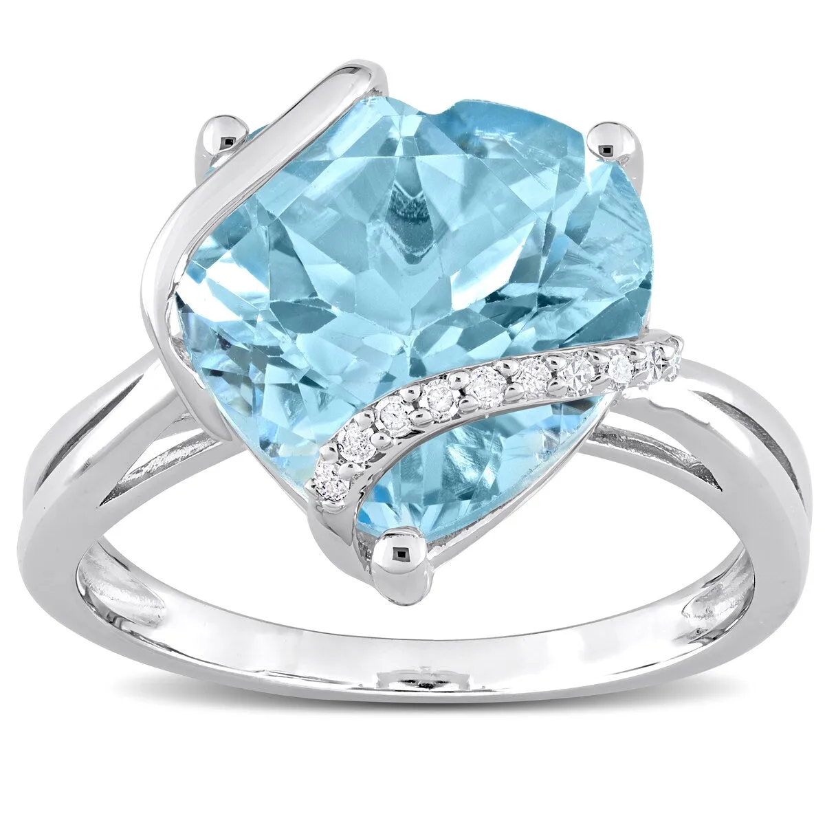 Miadora Heart-cut Sky Blue Topaz & Diamond Accent Swirl Cocktail Ring in Sterling Silver sold by Zulily