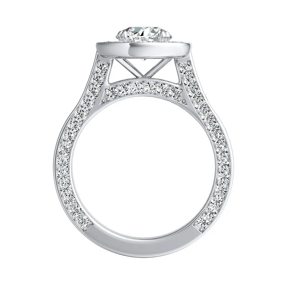 Auriya Round 1/2ct Moissanite and 1 1/4ctw Diamond Halo Engagement Ring 14K Gold sold by Zulily product image thumbnail 4