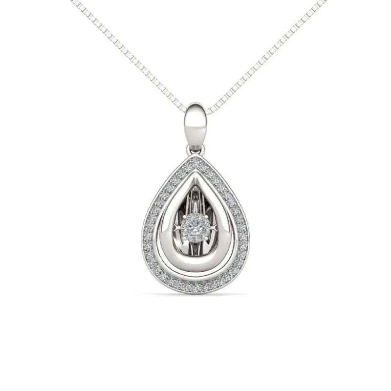 De Couer 10K White Gold 1/5ct TDW Dancing Diamond Necklace - White H-I sold by Zulily