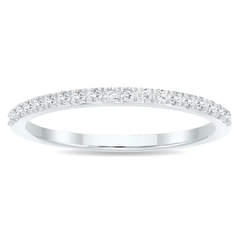 1/5 Carat TW Thin Diamond Wedding Band in 10K White Gold sold by Zulily