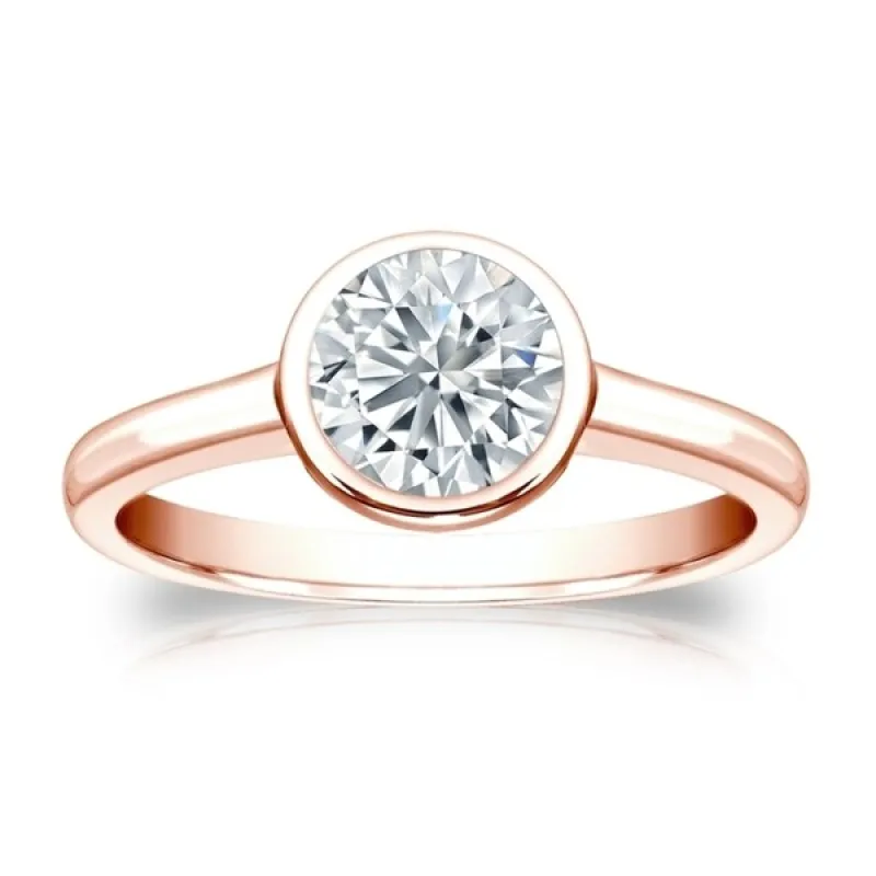 Auriya 14k Gold 1ctw Solitaire Diamond Engagement Ring Bezel-set GIA Certified sold by Zulily