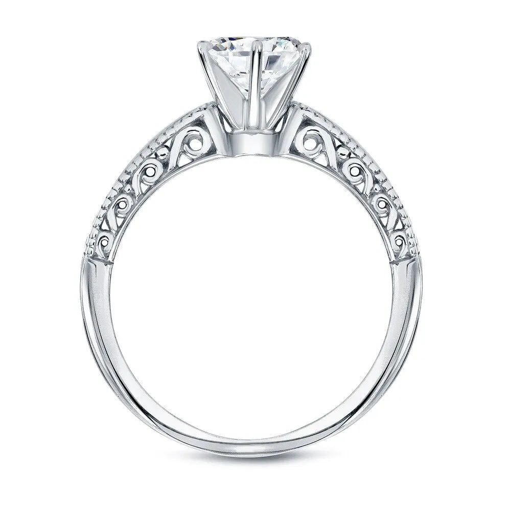 Auriya Vintage Inspired 1 1/2ct TDW Round Diamond Engagement Ring Set 14K Certified sold by Zulily product image thumbnail 3