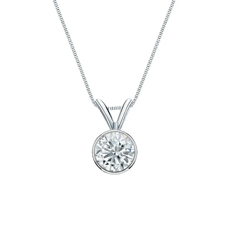 Auriya 14-karat Gold 0.50ctw Round Solitaire Lab Grown Diamond Necklace Bezel (H-I VS) - 0.5 sold by Zulily