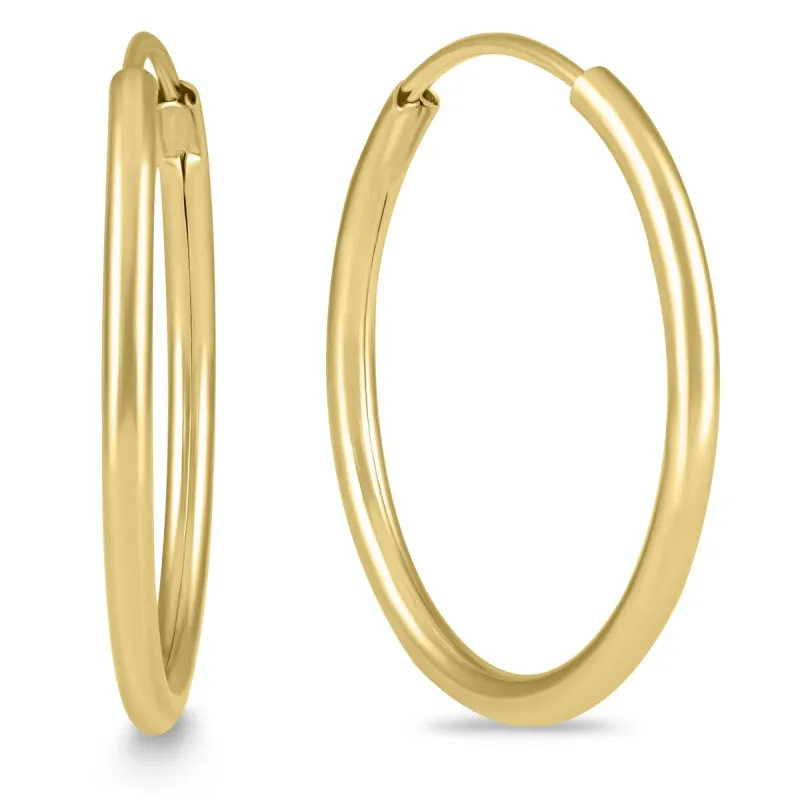 3/4 Inch Endless 14K Yellow Gold Filled Hoop Earrings (20mm Diameter) sold by Zulily