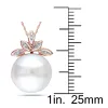Miadora 11.5-12mm Cultured Freshwater Pearl and Diamond Leaf Pendant with Singapore Chain in 10k Rose Gold sold by Zulily
