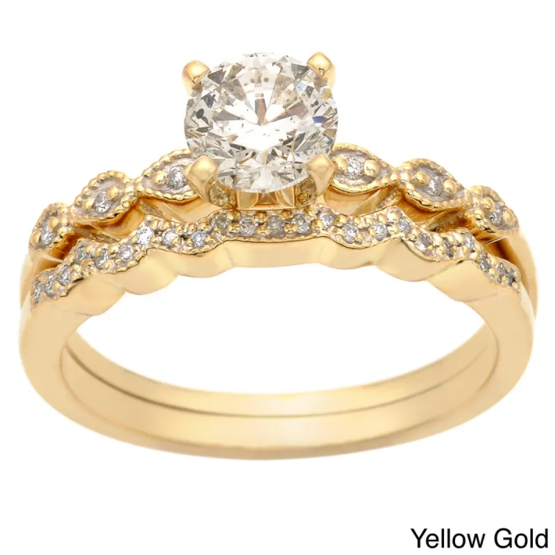 Auriya 14k Gold 1ctw Diamond Bridal Ring Set (H-I, I1-I2) sold by Zulily
