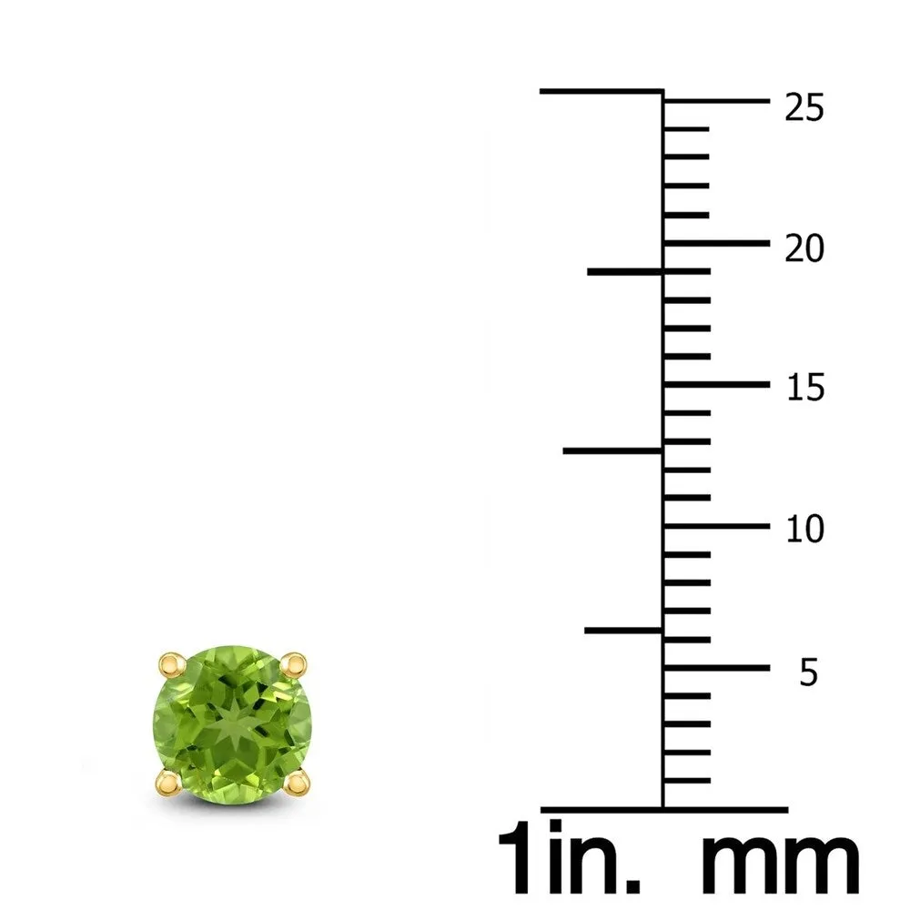 14K Yellow Gold 6MM Round Peridot Earrings sold by Zulily product image thumbnail 2