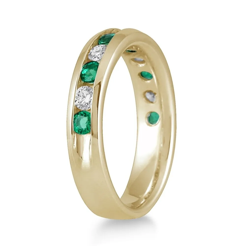 3/4 Carat Emerald and Diamond Band in 14k Yellow Gold sold by Zulily product image thumbnail 2