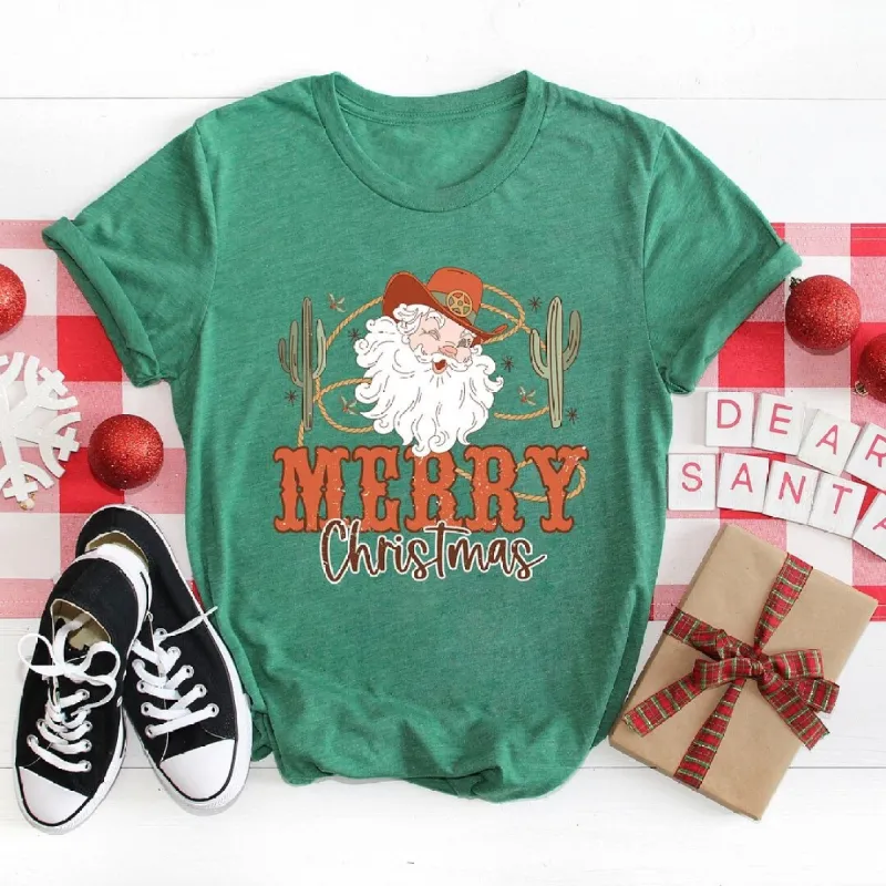 Cactus Western Santa Short Sleeve Tee sold by Zulily