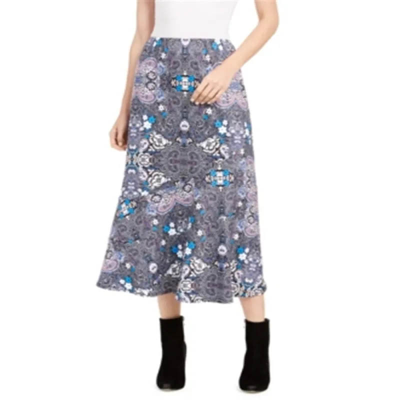 NYCollection Women's Diagonal SeaSkirt Black Floral Size PXL - Petite XL sold by Zulily