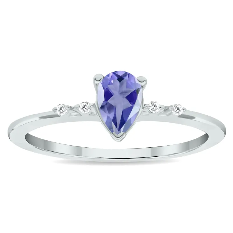 Women's Tanzanite and Diamond Sparkle Ring in 10K White Gold sold by Zulily