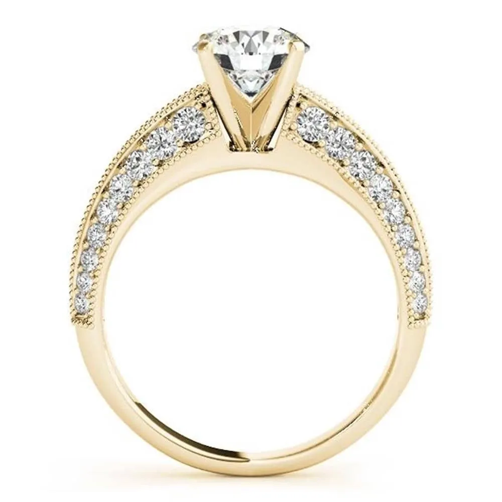 Auriya 14k Gold Vintage 4ct Round Moissanite and 1/2ctw Diamond Engagement Ring sold by Zulily product image thumbnail 5