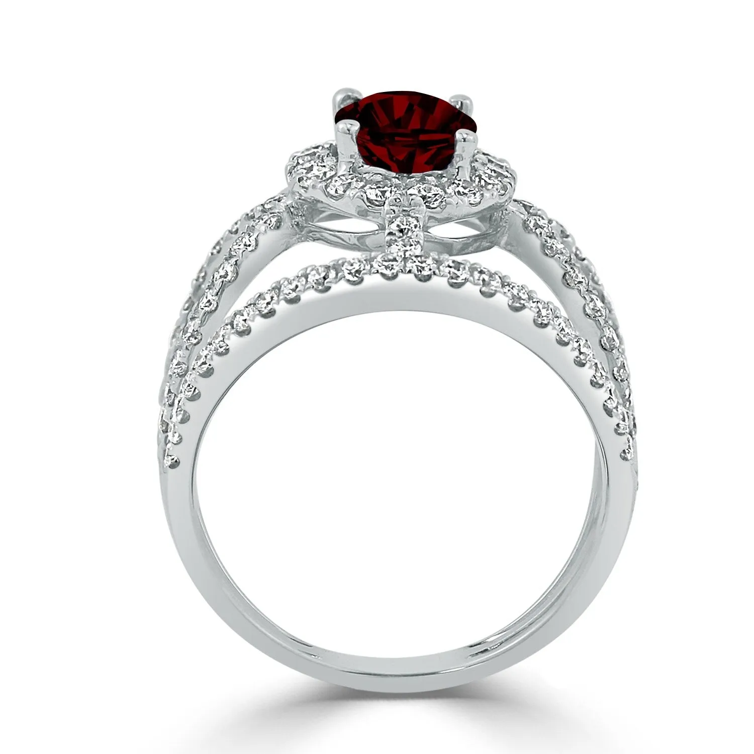 Auriya Modern 7/8ct Oval-cut Red Garnet and Diamond Ring 1ctw 18K Gold sold by Zulily product image thumbnail 4