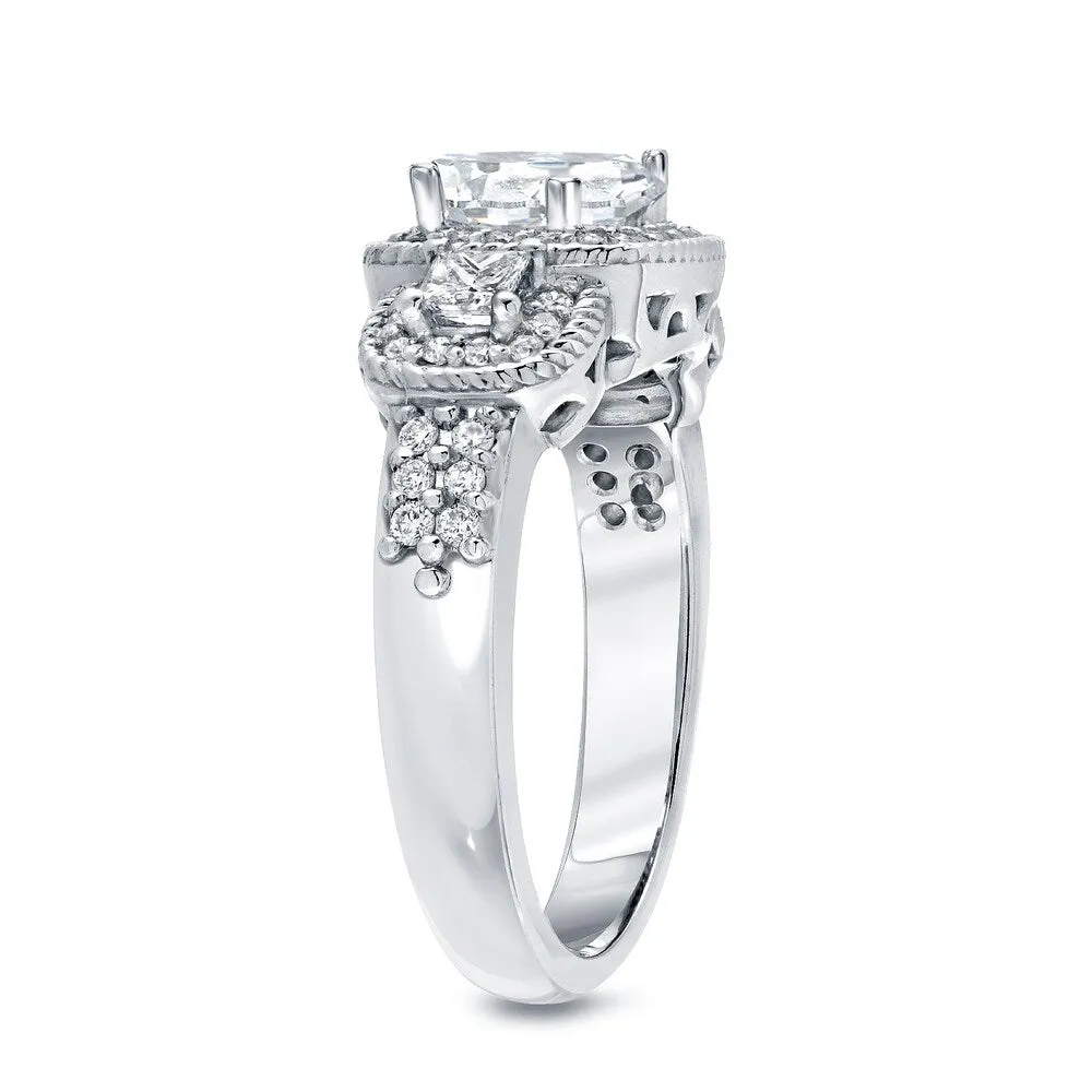 Auriya 14k Gold 1 1/2ctw Vintage 3-stone Princess-cut Diamond Engagement Ring sold by Zulily product image thumbnail 2