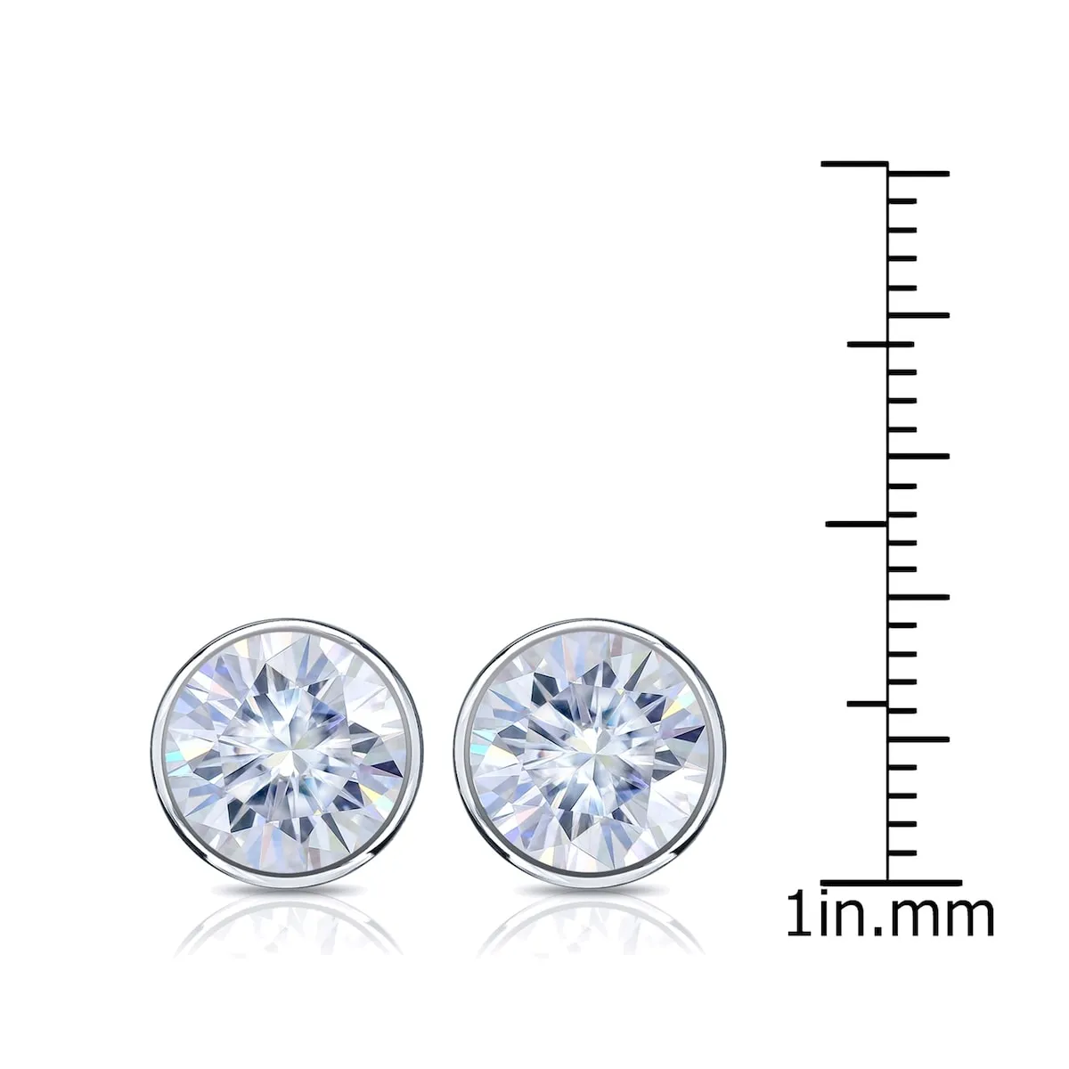 Auriya Platinum 5ctw Bezel-set Round Moissanite Stud Earrings sold by Zulily product image thumbnail 4