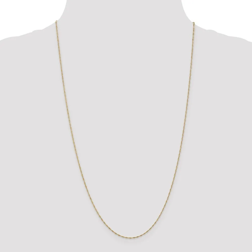 Curata 14k Yellow Gold Solid 1.0mm Diamond-cut Singapore Chain Necklace Options: 16 18 20 24 30 sold by Zulily product image thumbnail 3