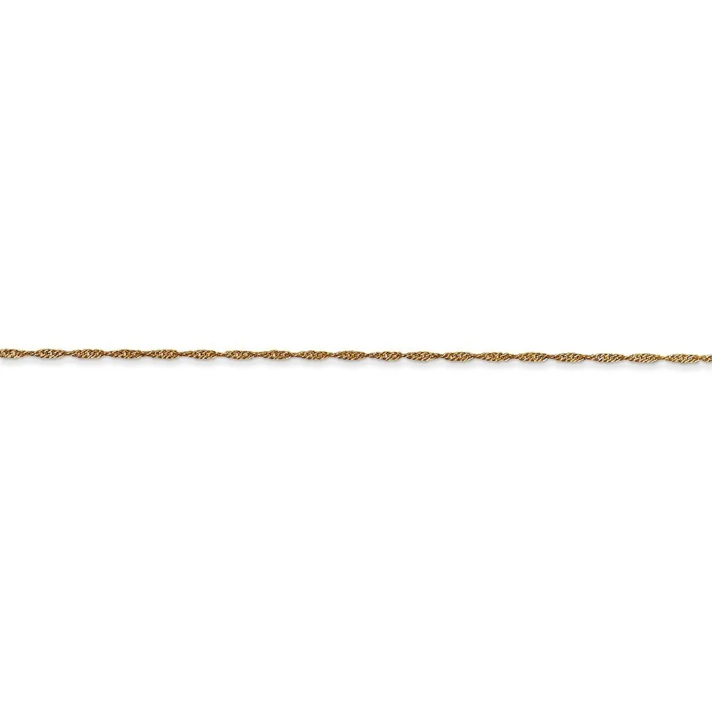 Curata 14k Yellow Gold Solid 1.0mm Diamond-cut Singapore Chain Necklace Options: 16 18 20 24 30 sold by Zulily product image thumbnail 4
