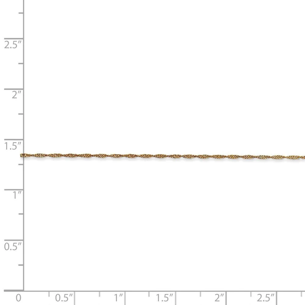 Curata 14k Yellow Gold Solid 1.0mm Diamond-cut Singapore Chain Necklace Options: 16 18 20 24 30 sold by Zulily product image thumbnail 2