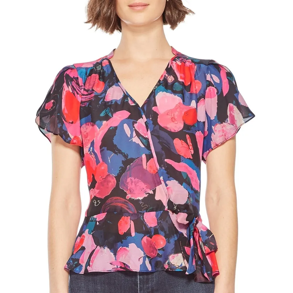 Parker Women's Coto Wrap Top Size Blue Size Large sold by Zulily product image thumbnail 2