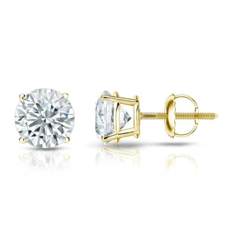Auriya 18k Gold GIA Certified 2 carat TW Round Diamond Stud Earrings sold by Zulily