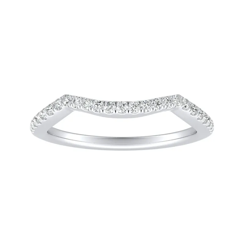 Auriya 1/6ctw Curved Diamond Wedding Band Platinum sold by Zulily