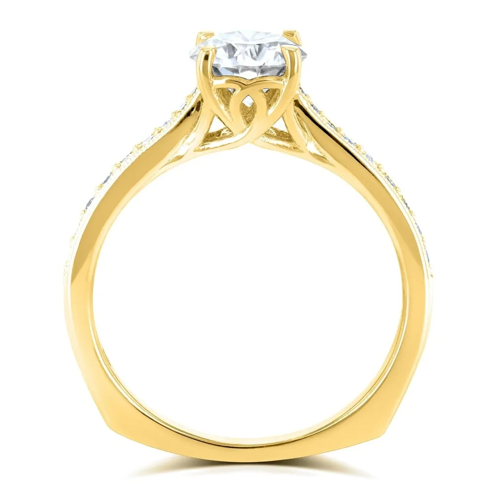 Annello by Kobelli 14k Gold 1 1/5ct TDW Diamond Vintage Trellis Engagement Ring sold by Zulily product image thumbnail 5