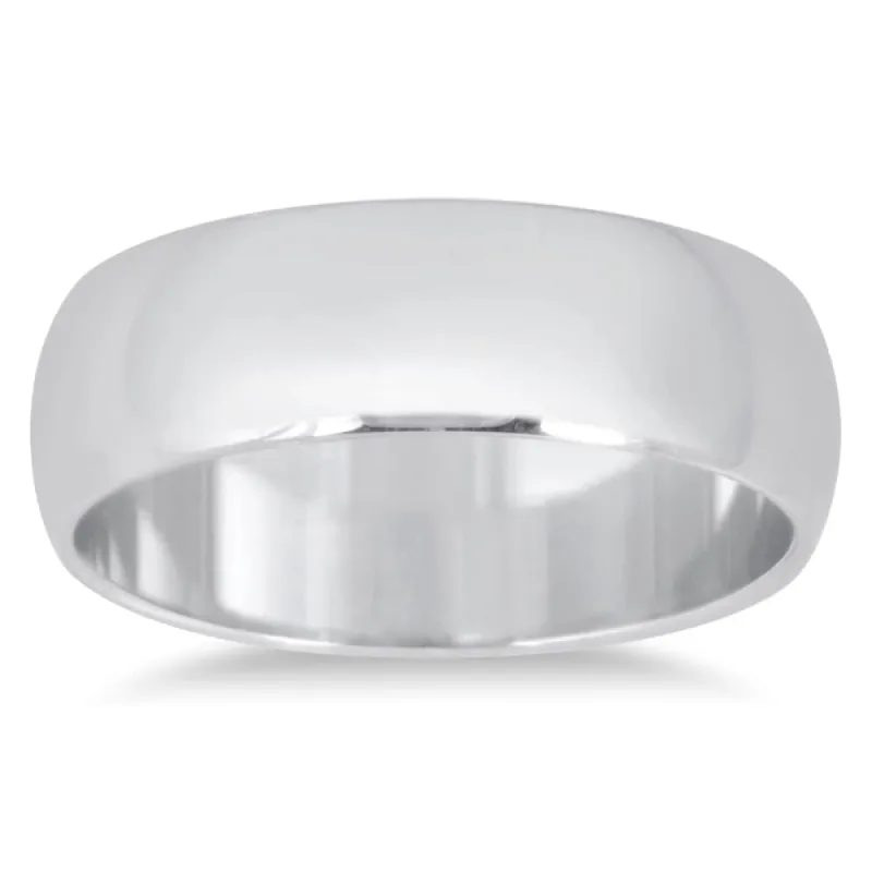 Marquee Jewels 14k White Gold 6-millimeter Domed Comfort Fit Wedding Band sold by Zulily