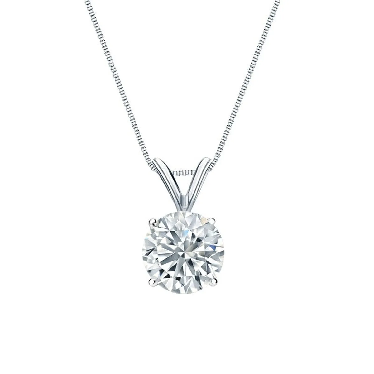 Auriya 14k Gold Round Solitaire Diamond Necklace 1 1/4 carat TDW (I-J, I1) sold by Zulily product image thumbnail 2