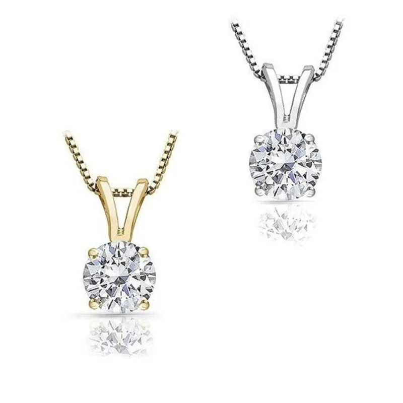 Auriya 14k Gold Round Solitaire Diamond Necklace 1 1/4 carat TDW (I-J, I1) sold by Zulily