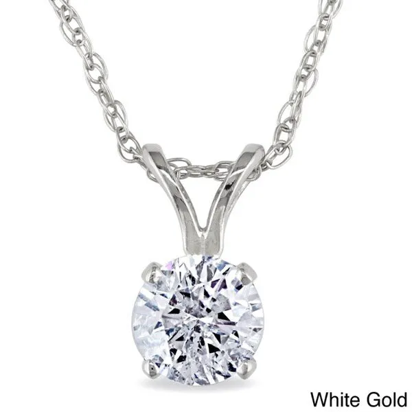 Miadora 14k Gold 1/2ct TDW Diamond Solitaire Necklace sold by Zulily