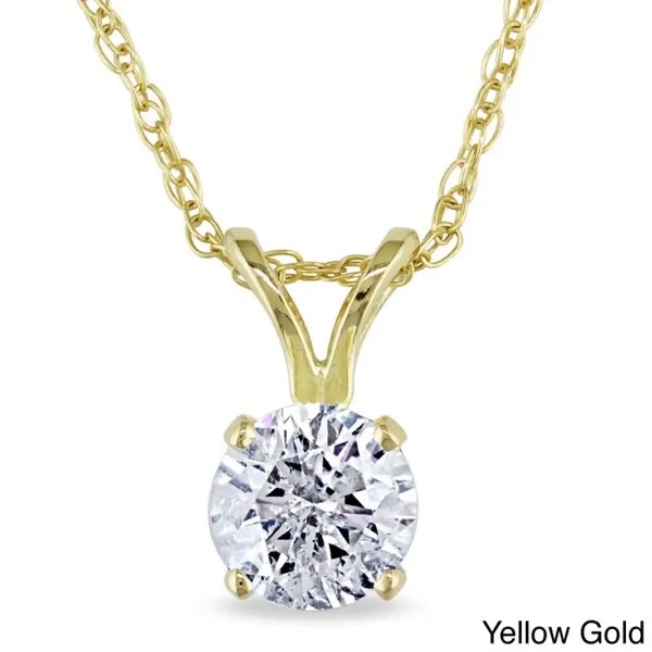 Miadora 14k Gold 1/2ct TDW Diamond Solitaire Necklace sold by Zulily product image thumbnail 2