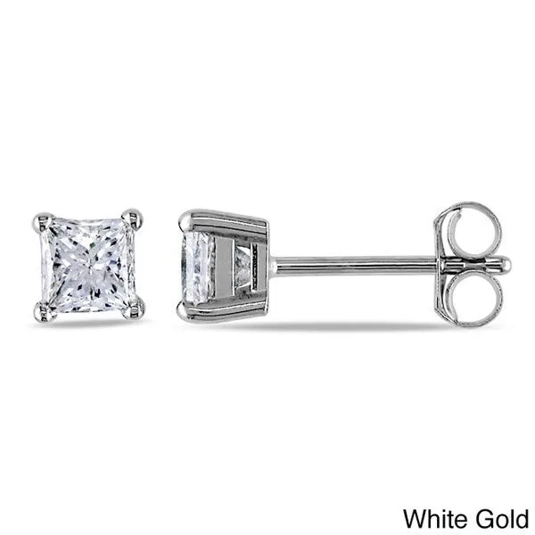 Miadora 14k Gold 3/4ct TDW Princess-cut Diamond Stud Earrings sold by Zulily