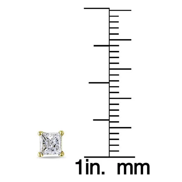Miadora 14k Gold 3/4ct TDW Princess-cut Diamond Stud Earrings sold by Zulily product image thumbnail 5