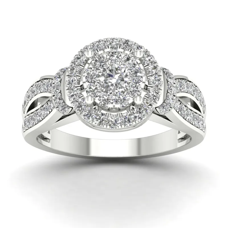 De Couer IGI Certified 3/4ct TDW Diamond Halo Engagement Ring - White sold by Zulily