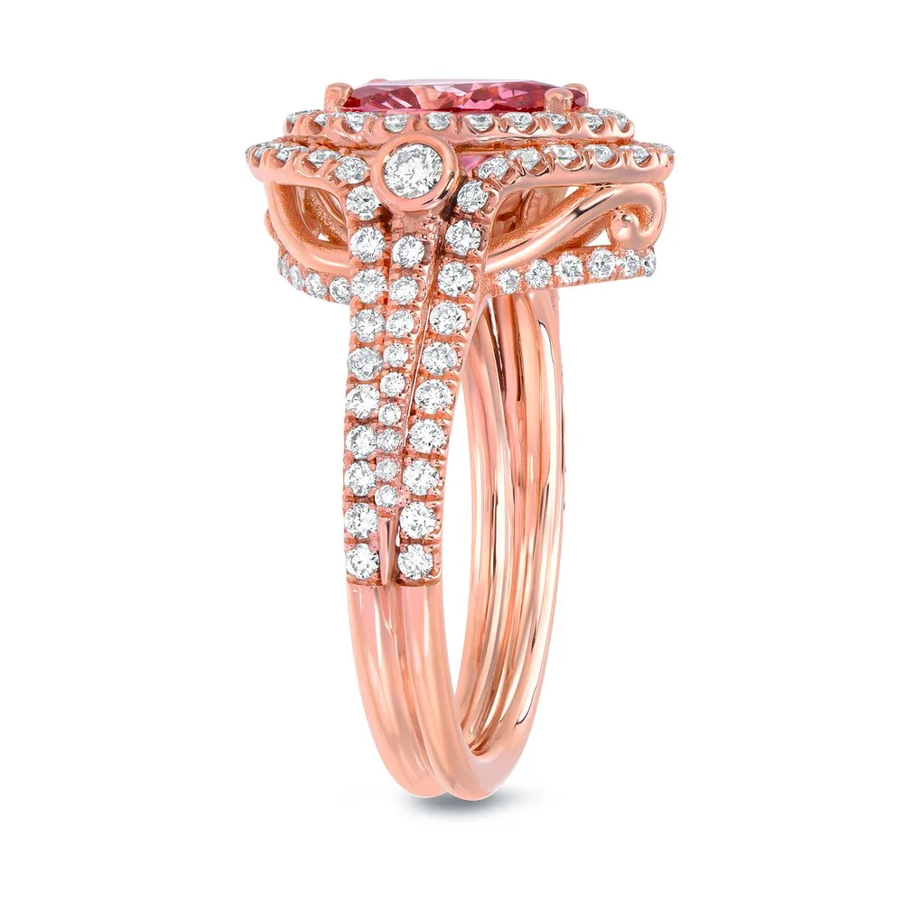 Auriya 18k Rose Gold 2 3/5ctw Fancy Pink Diamond Pear Halo Ring (VS1-VS2) sold by Zulily product image thumbnail 4
